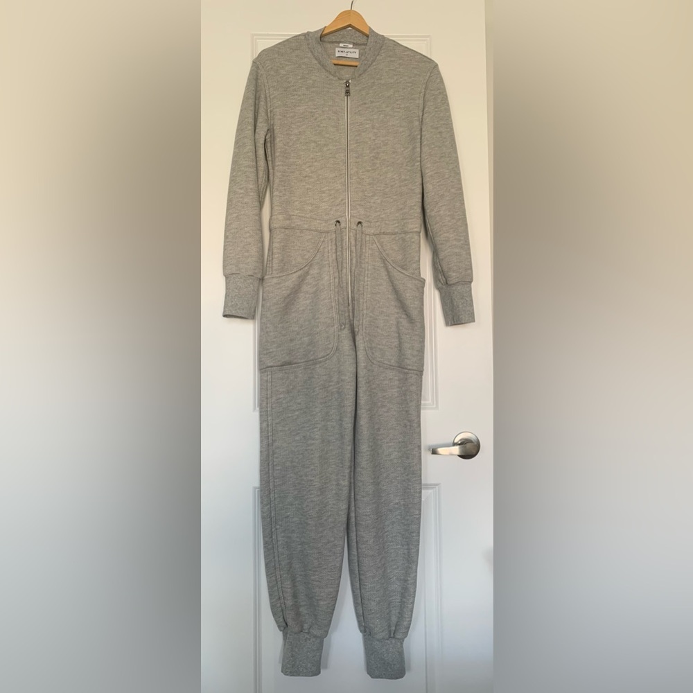 Rivet Utility Maven | Zip-Up Jumpsuit | S | French Terry Heather w Pockets